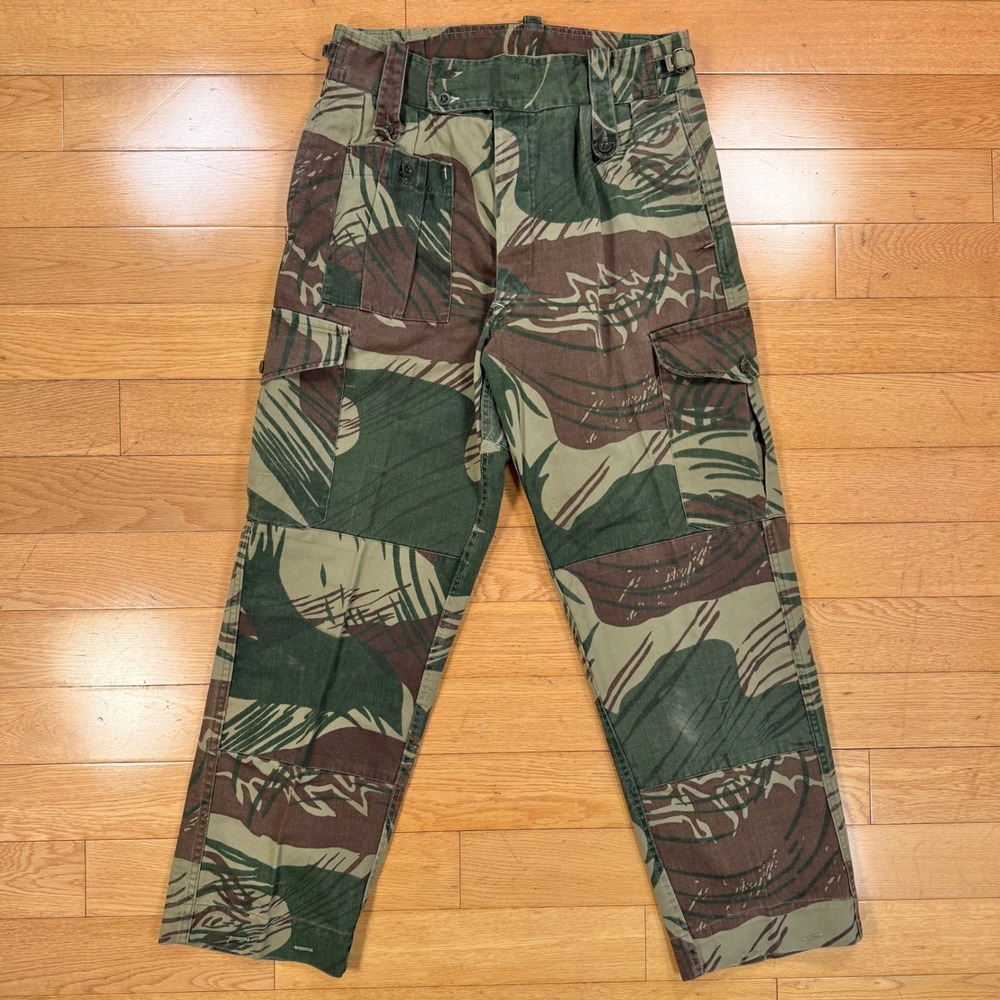 Vintage 70s Rhodesian Brushstroke Camo Cargo Military Combat Pants‎ 30x28
